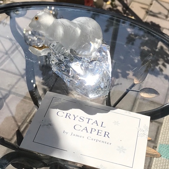 đ§¸FM Igor Carl FabergĂŠ Crystal Bear with 24k Gold Fish - Crystal Cape - Picture 13 of 16